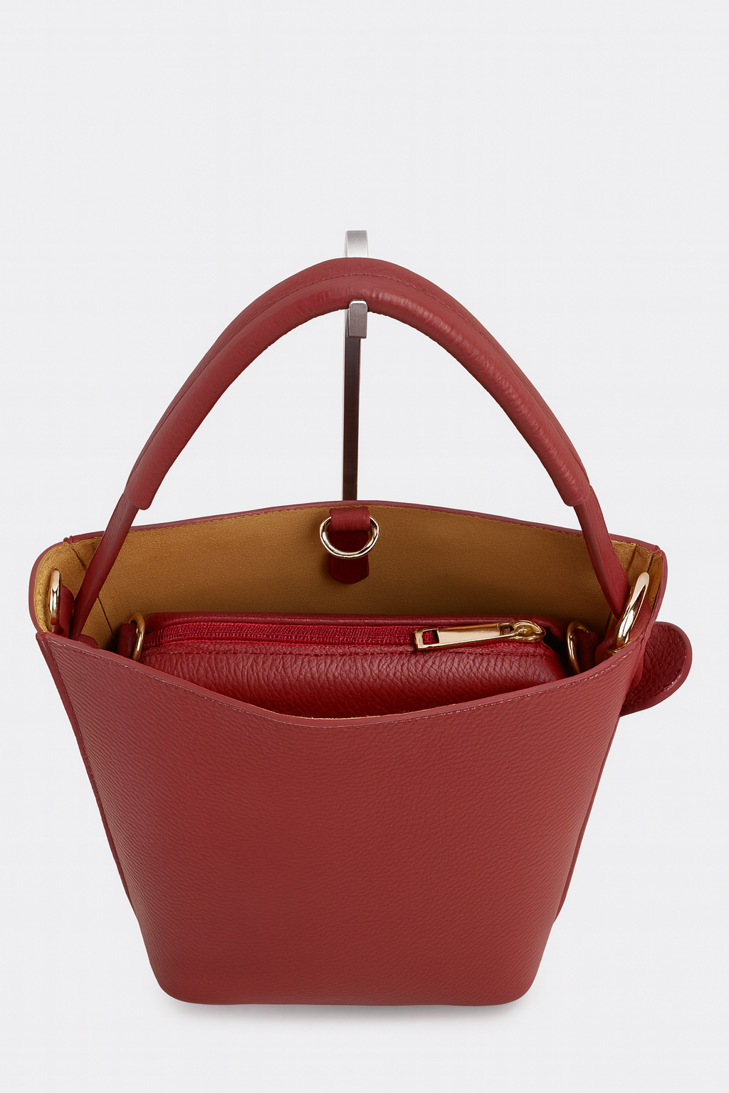 BELLA Bolso de piel burdeos
