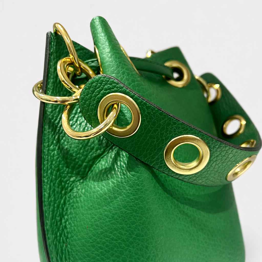VITA Bolso bombonera piel granulada verde