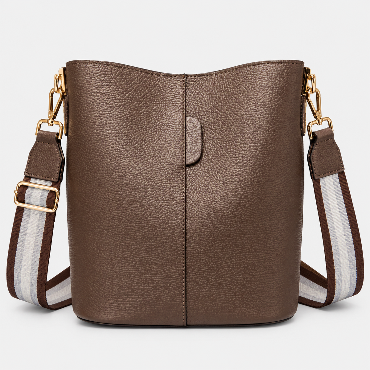 NERA Bolso tipo saco de piel con bolso interior taupe
