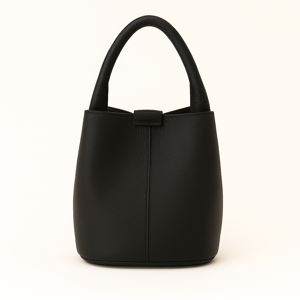 MILÁN Bolso de piel tipo bombonera negro