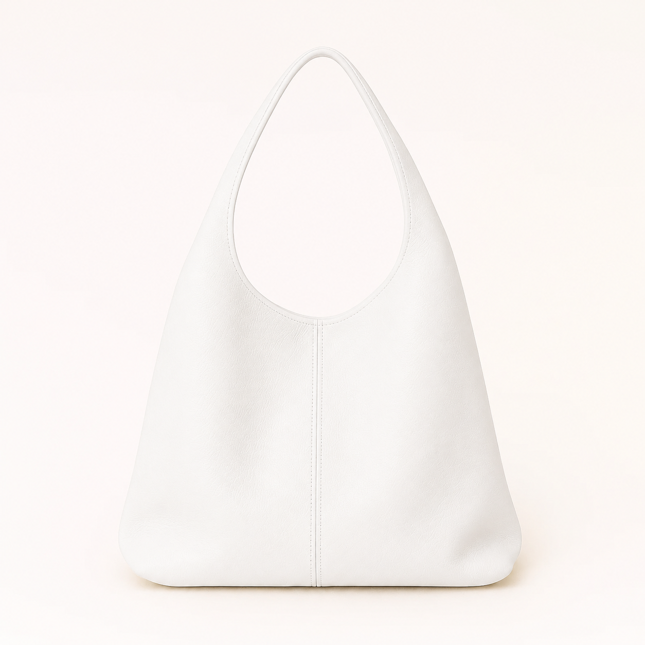 CAPRI Bolso de piel tipo saco con cremallera blanco