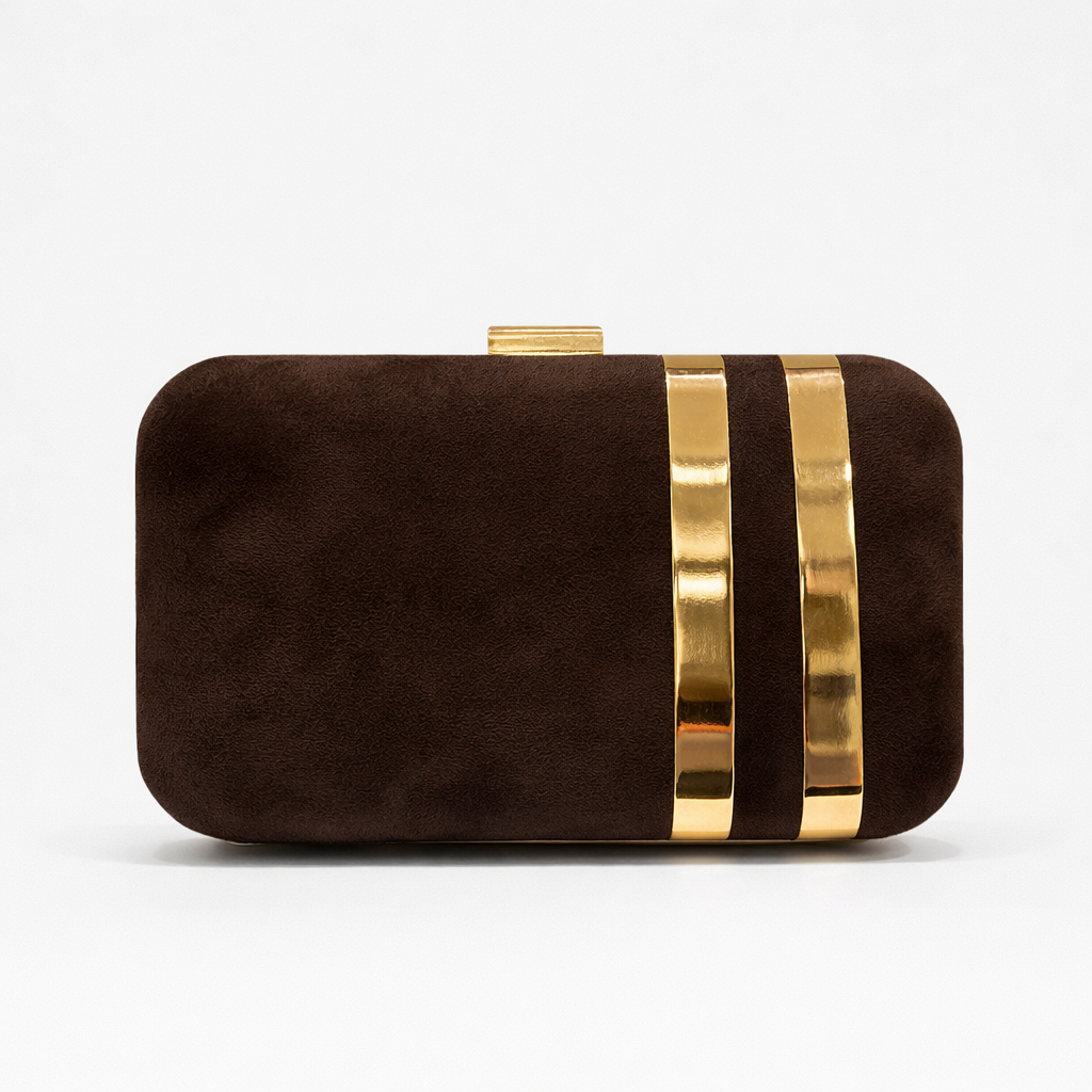 GIADA Bolso de fiesta antelina marrón chocolate