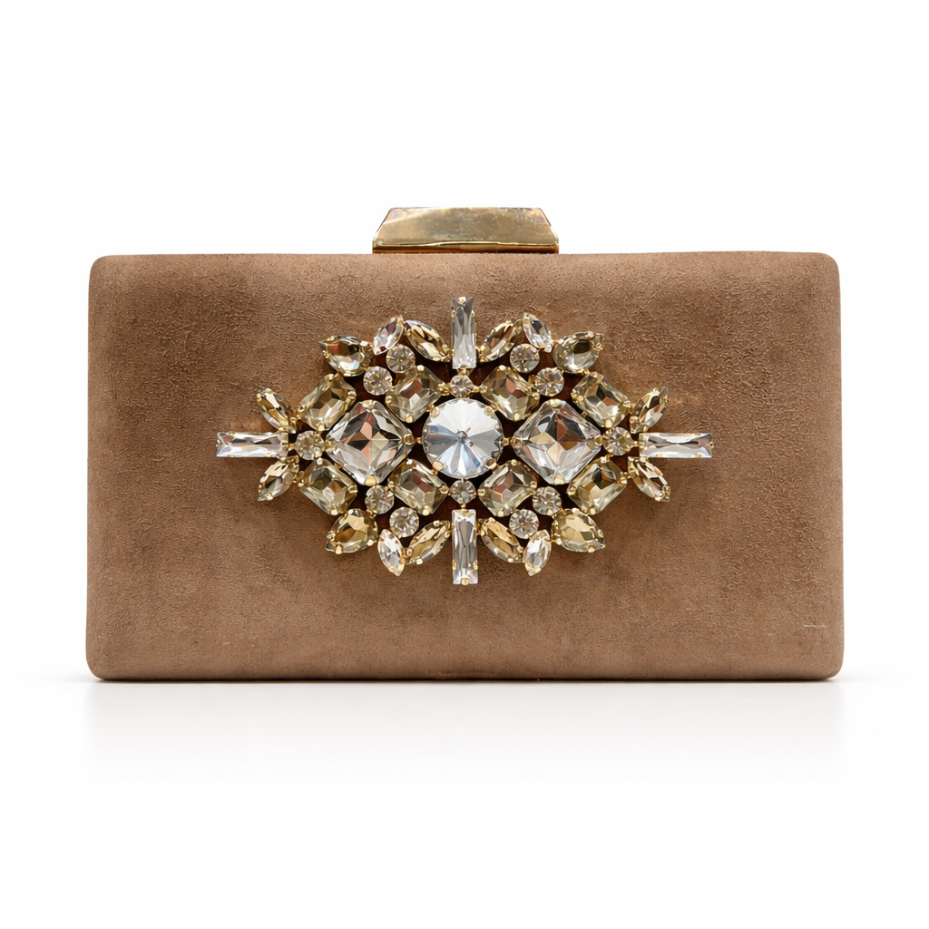 AURA Bolso de fiesta joya taupe