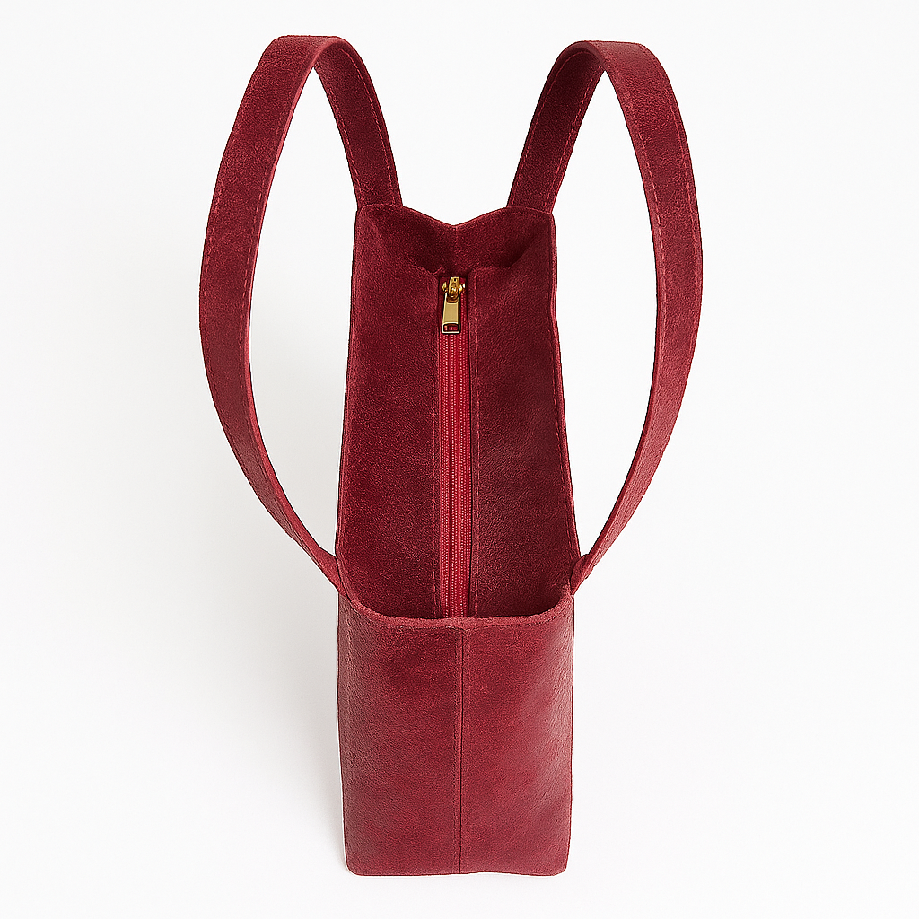 BRESCIA Bolso shopping de piel envejecida con tachas cuero