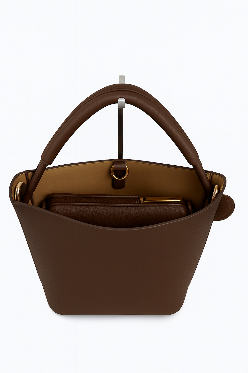 BELLA Bolso de piel marrón chocolate