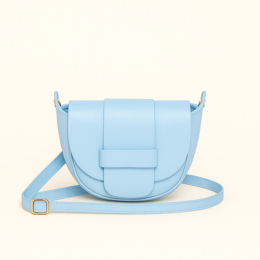 FLORENCIA - Bolso de piel con cremallera AZUL BEBÉ
