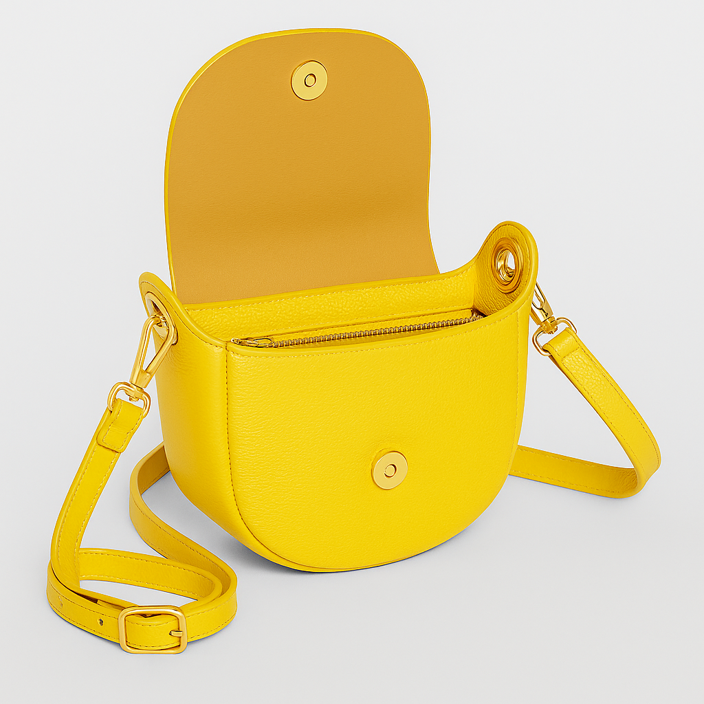 FLORENCIA - Bolso de piel con cremallera amarillo