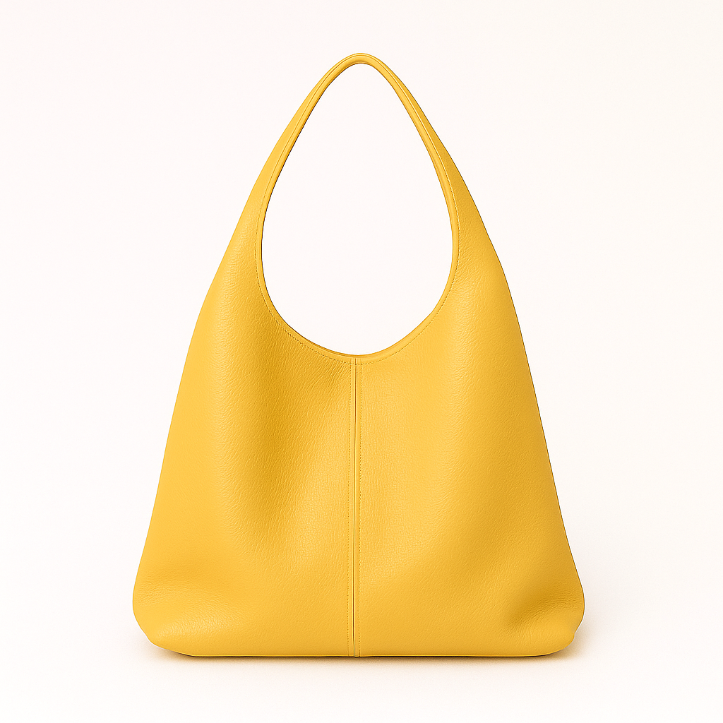 CAPRI Bolso de piel tipo saco con cremallera AMARILLO