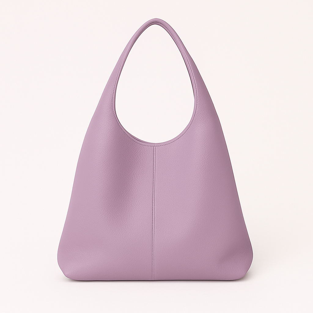 CAPRI Bolso de piel tipo saco con cremallera MALVA