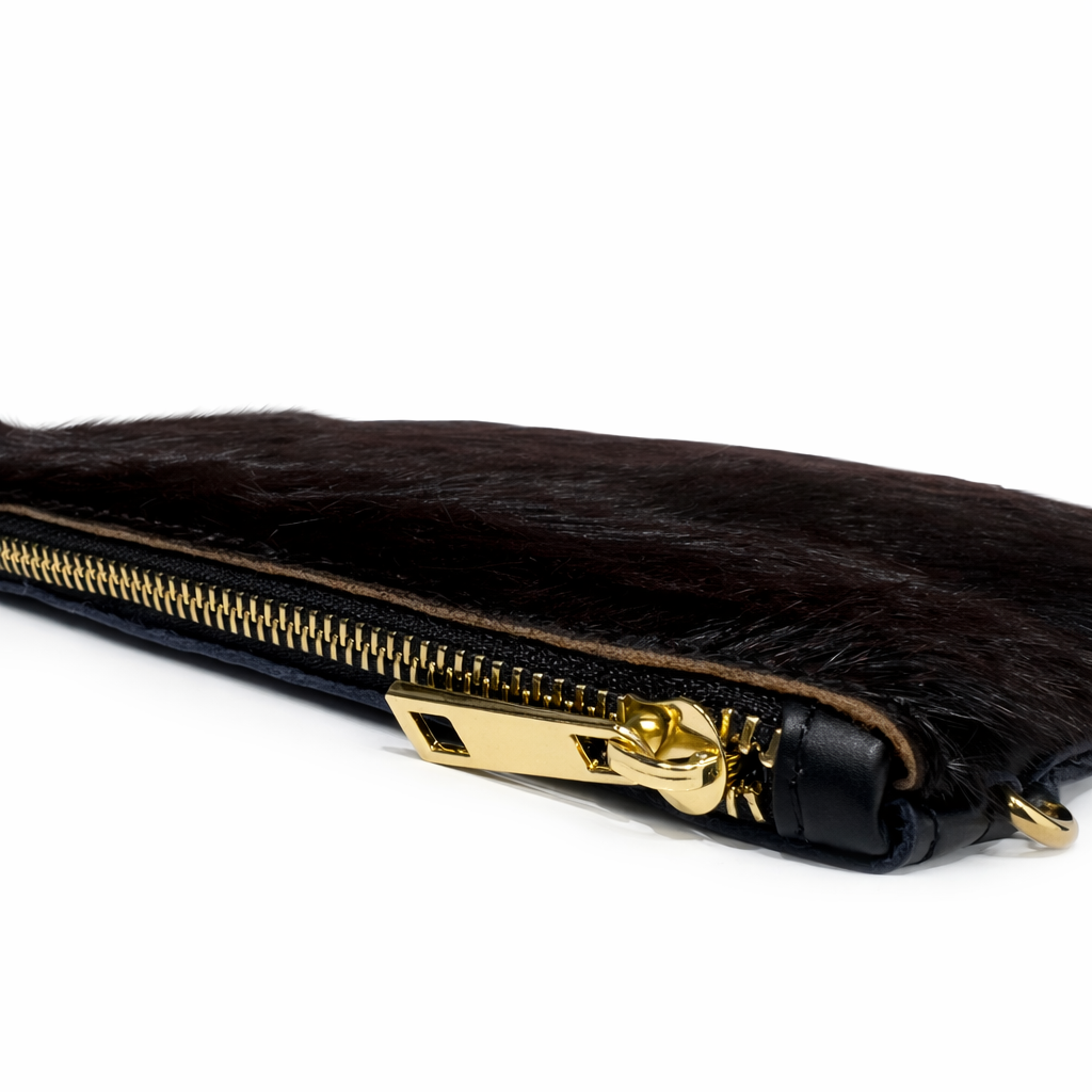 DONNA Monedero de mano en piel chocolate