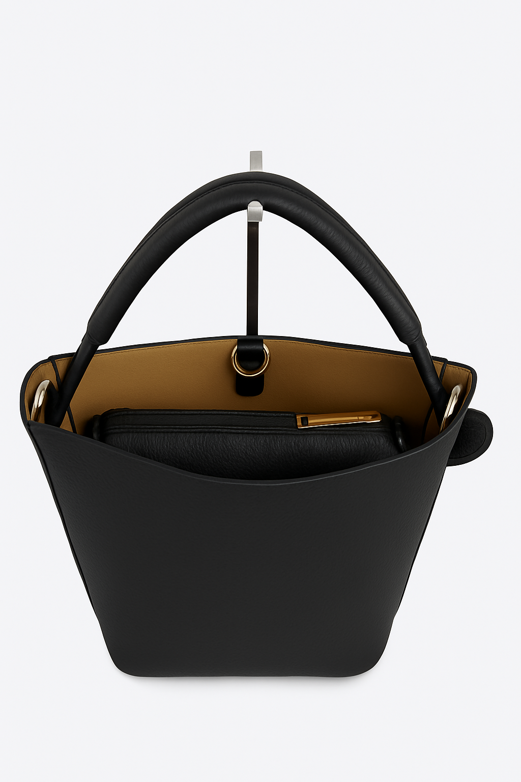 BELLA Bolso de piel doble posición negro