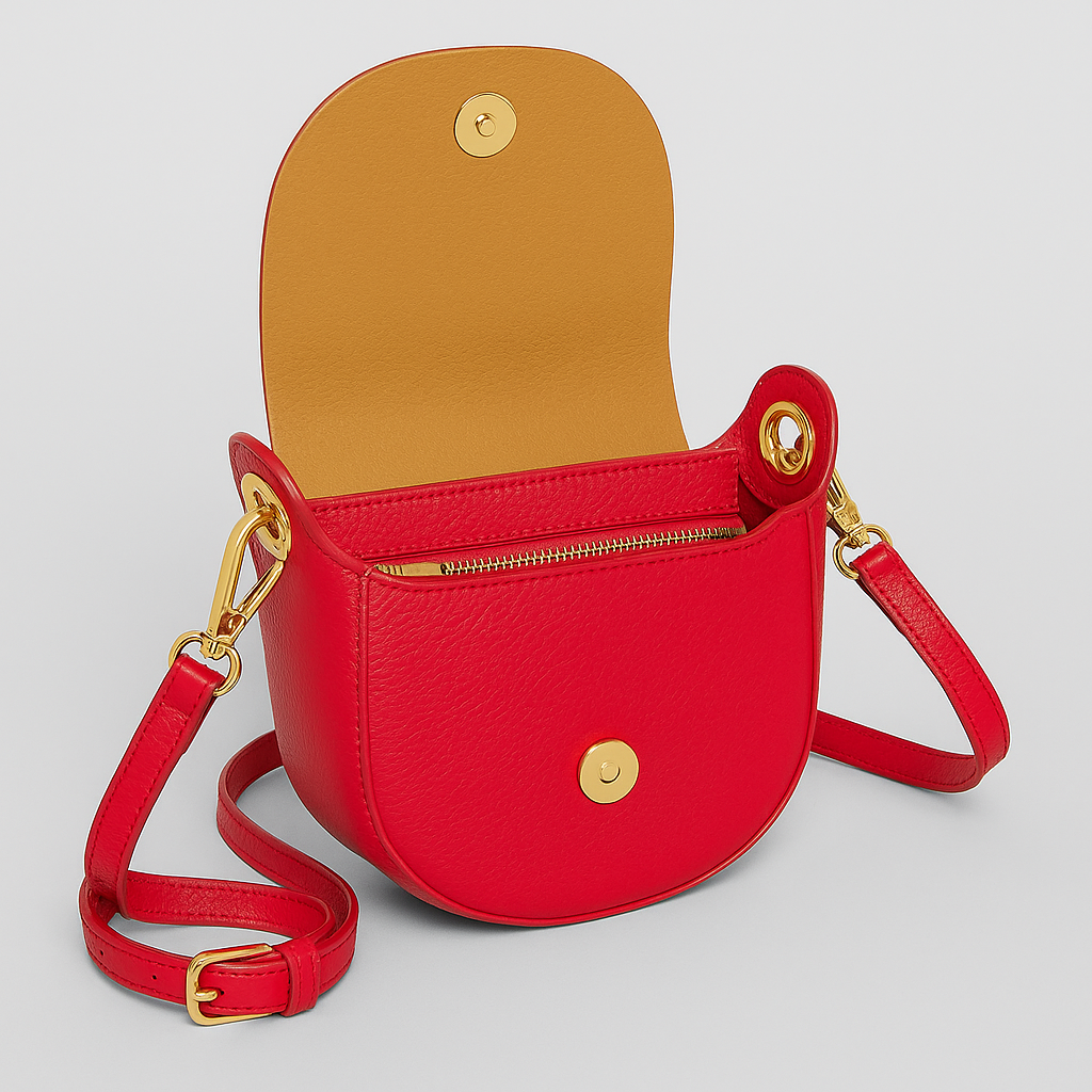 FLORENCIA - Bolso de piel con cremallera rojo