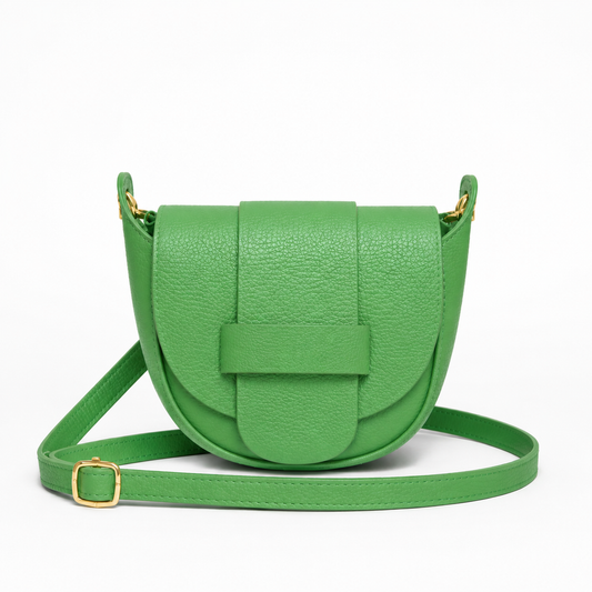 FLORENCIA - Bolso de piel con cremallera verde