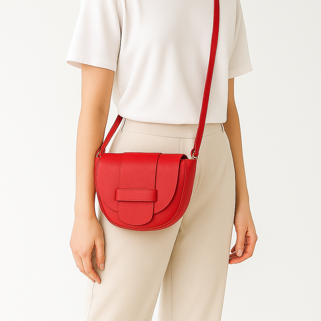 FLORENCIA - Bolso de piel con cremallera rojo