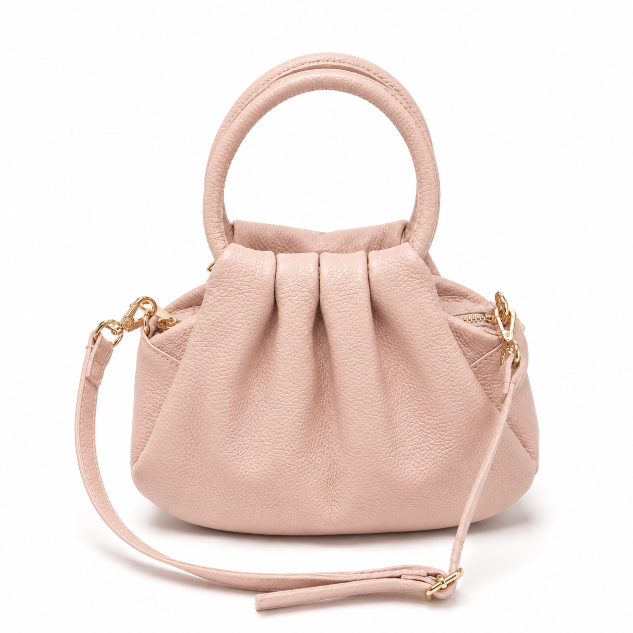 BRISA Bolso de piel con correa nude