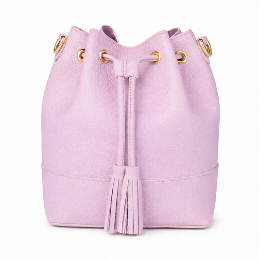 ADRIA Bolso de piel tipo bombonera lila
