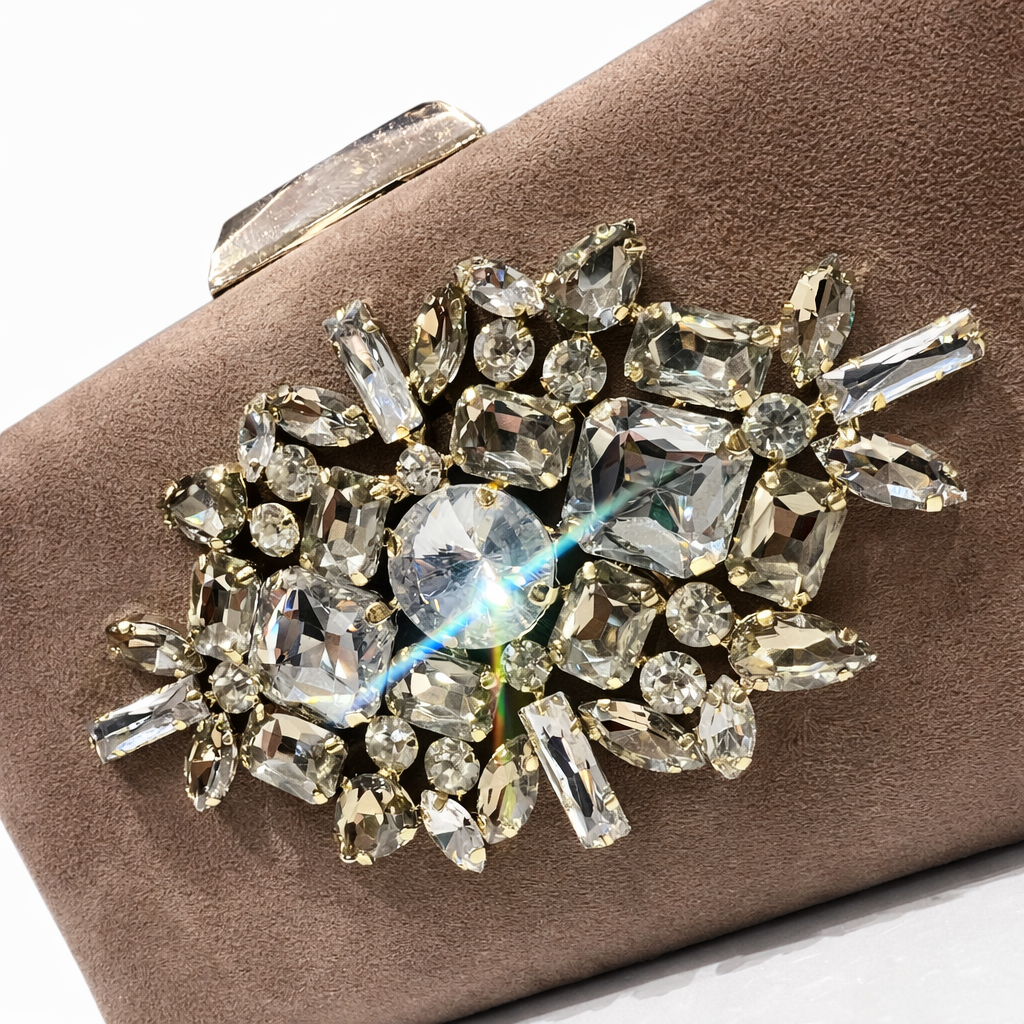 AURA Bolso de fiesta joya taupe