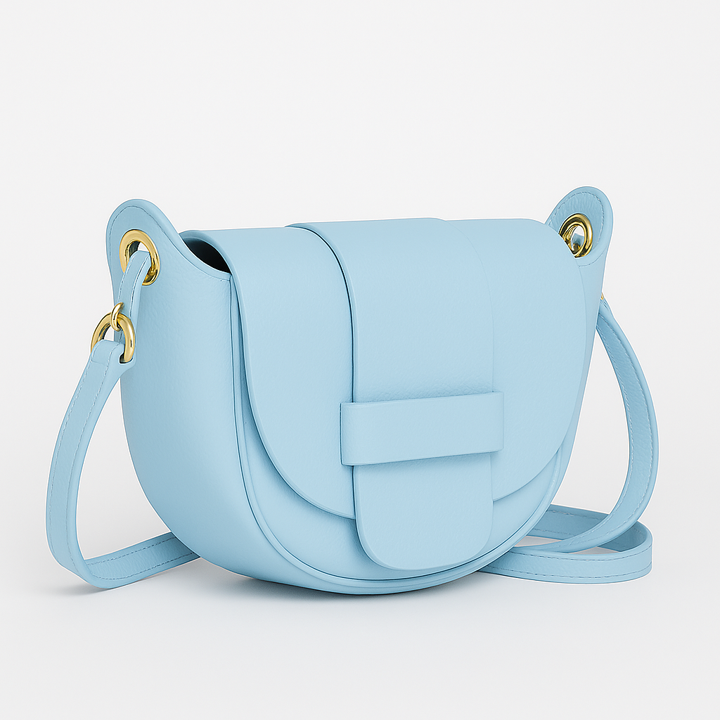 FLORENCIA - Bolso de piel con cremallera AZUL BEBÉ