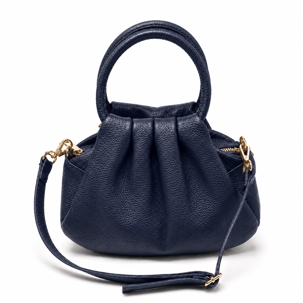 BRISA Bolso de piel con correa marino