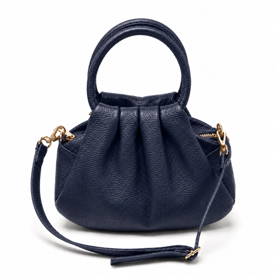 BRISA Bolso de piel con correa marino
