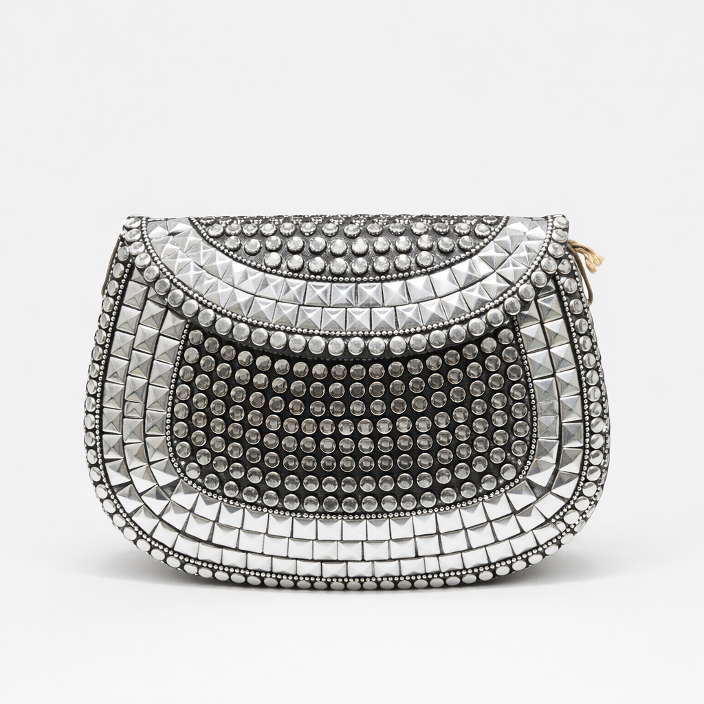 STELLA Bolso de fiesta con tachas plata