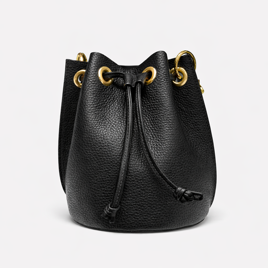 VITA Bolso bombonera piel granulada negro