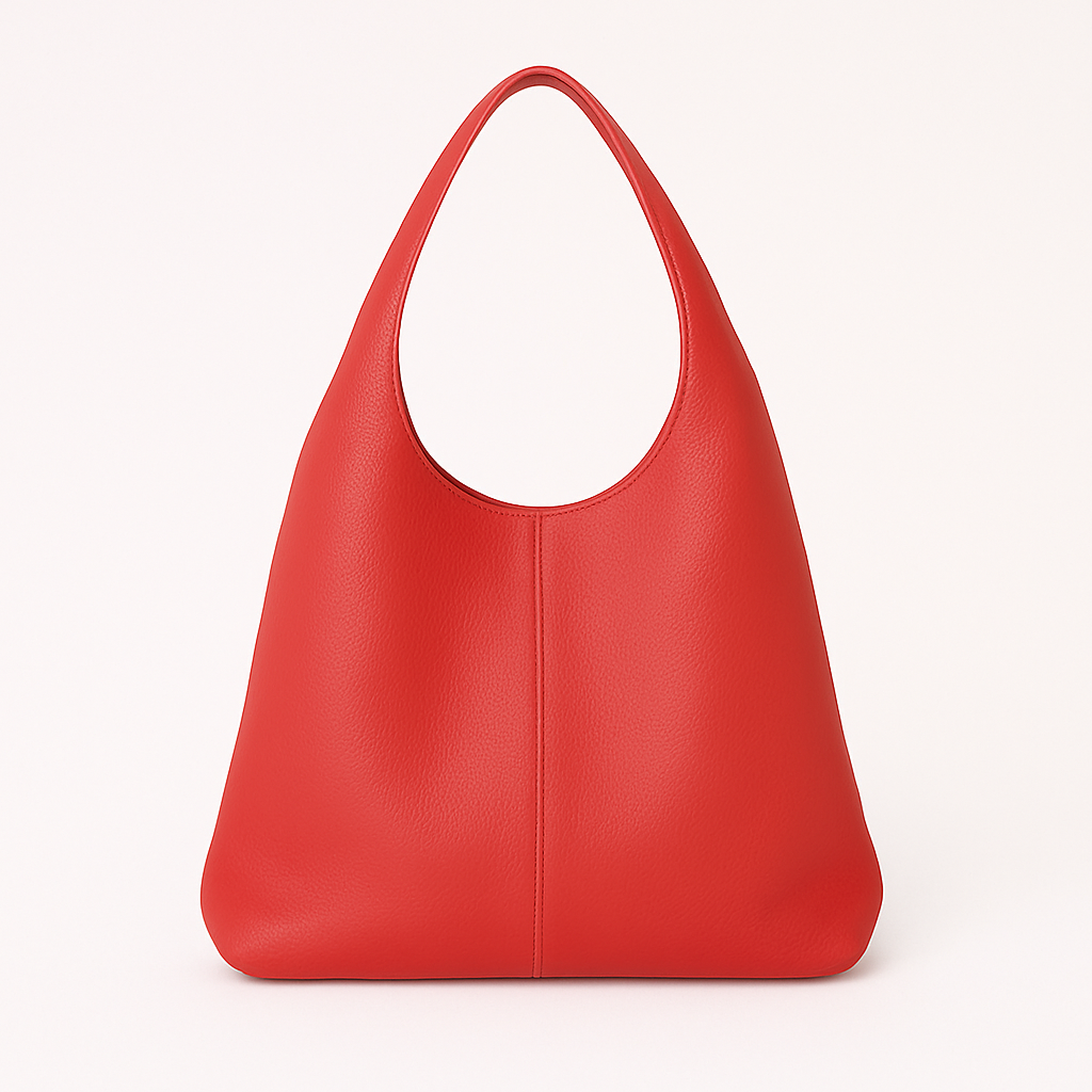CAPRI Bolso de piel tipo saco con cremallera ROJO