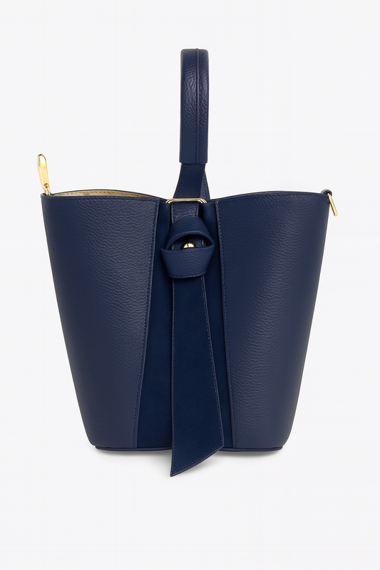 BELLA Bolso de piel azul marino