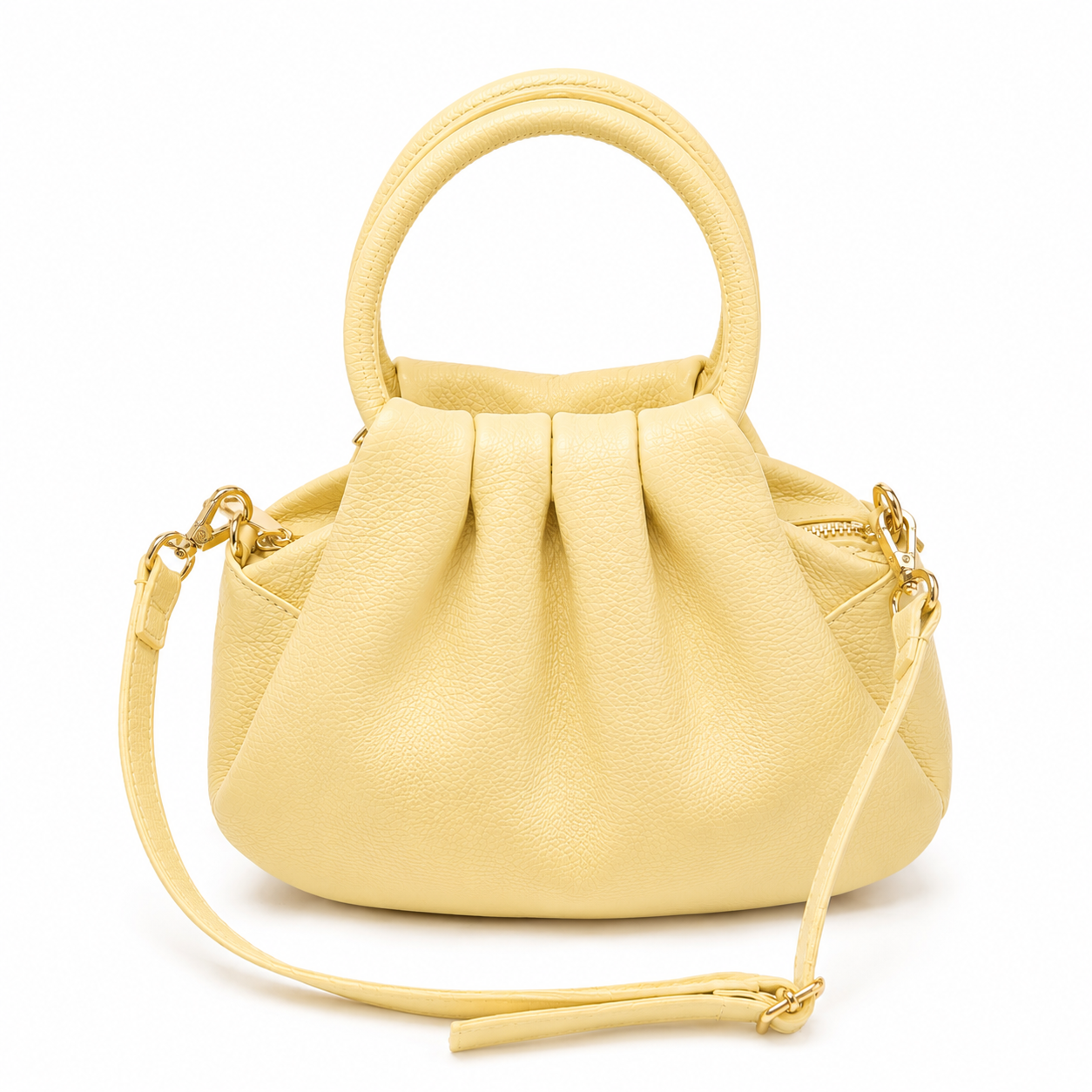 BRISA Bolso de piel con correa amarillo