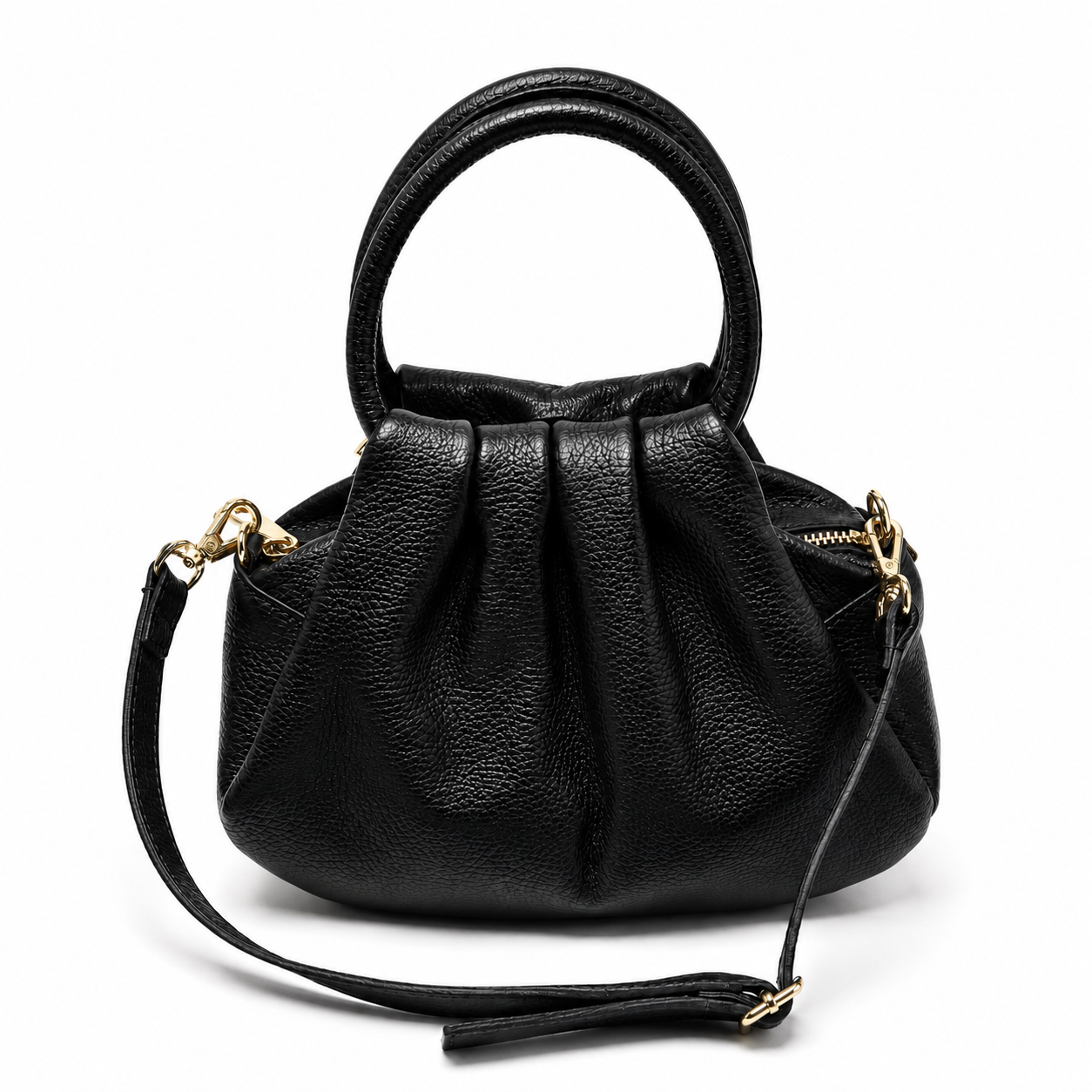 BRISA Bolso de piel con correa negro