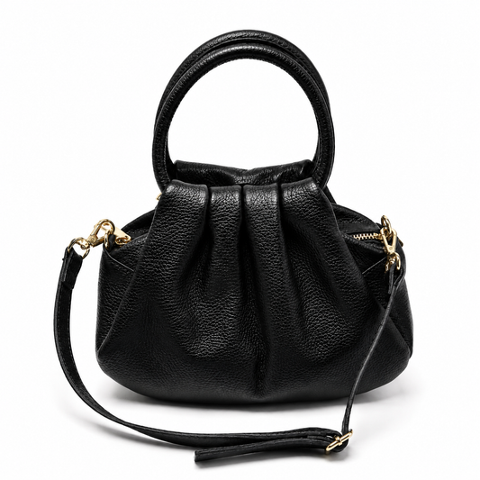 BRISA Bolso de piel con correa negro