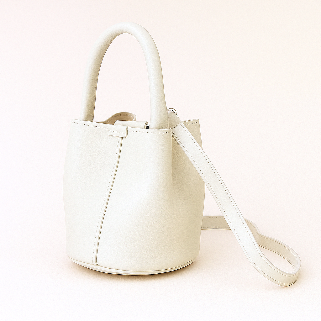 MILÁN Bolso de piel tipo bombonera BLANCO ROTO