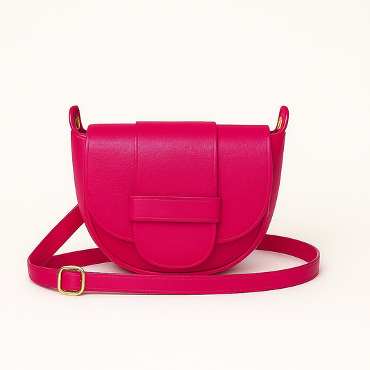 FLORENCIA - Bolso de piel con cremallera FUCSIA