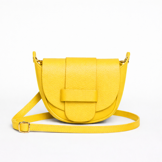 FLORENCIA - Bolso de piel con cremallera amarillo