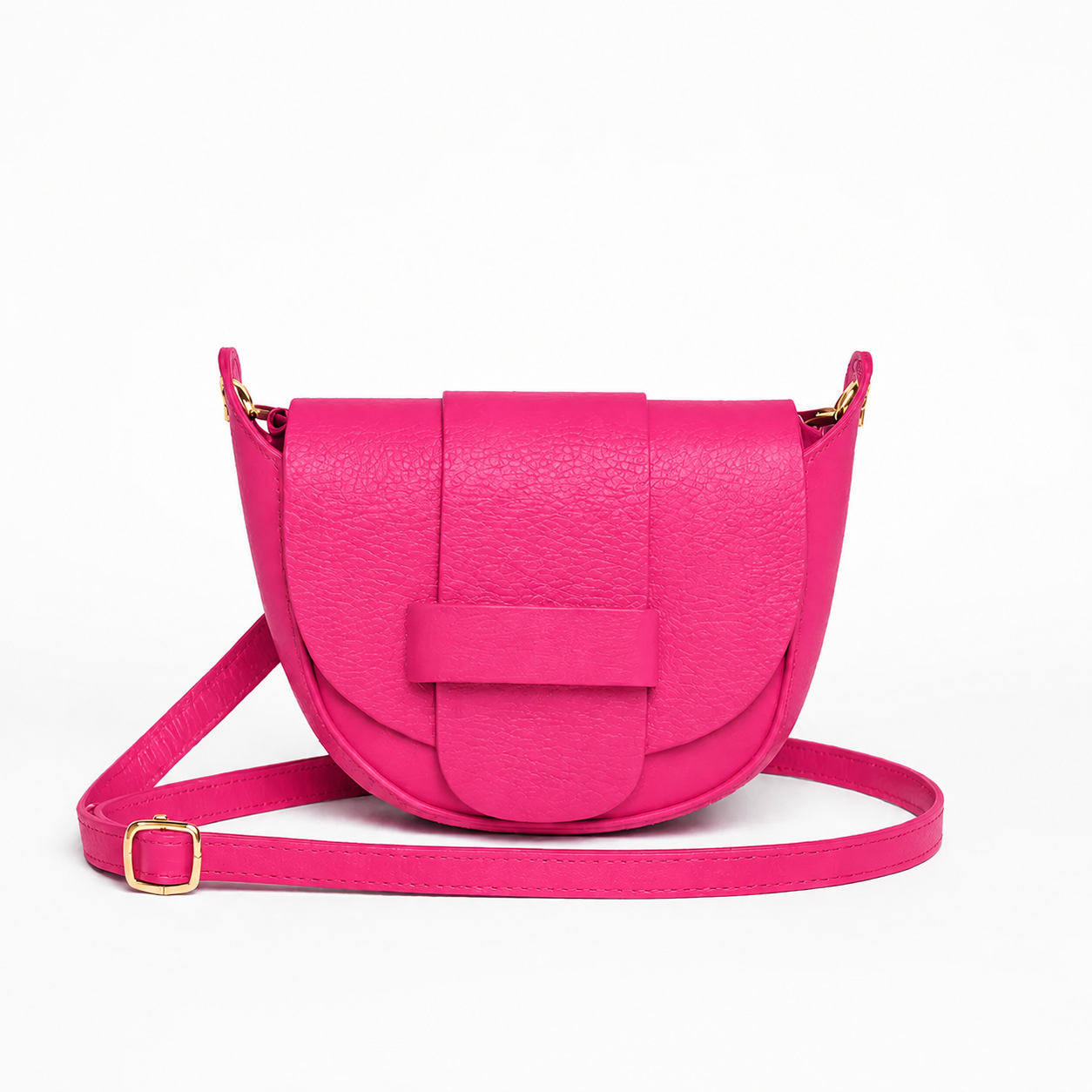 FLORENCIA - Bolso de piel con cremallera fucsia