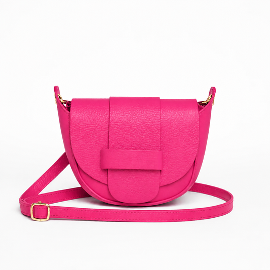 FLORENCIA - Bolso de piel con cremallera fucsia