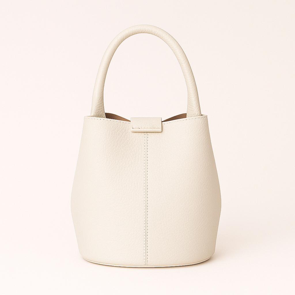 MILÁN Bolso de piel tipo bombonera BLANCO ROTO