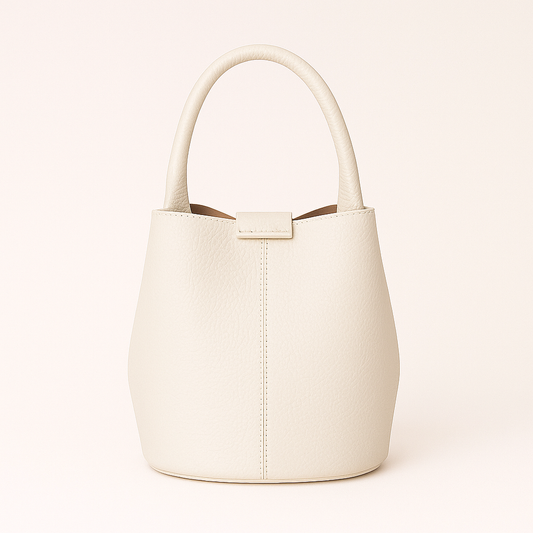 MILÁN Bolso de piel tipo bombonera BLANCO ROTO
