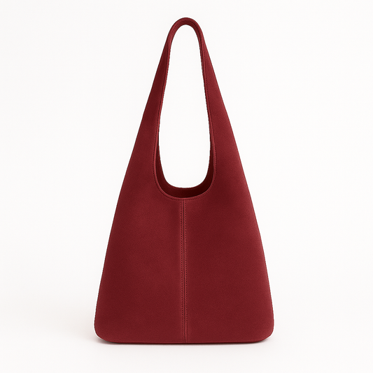 VENNETO Bolso saco de piel burdeos