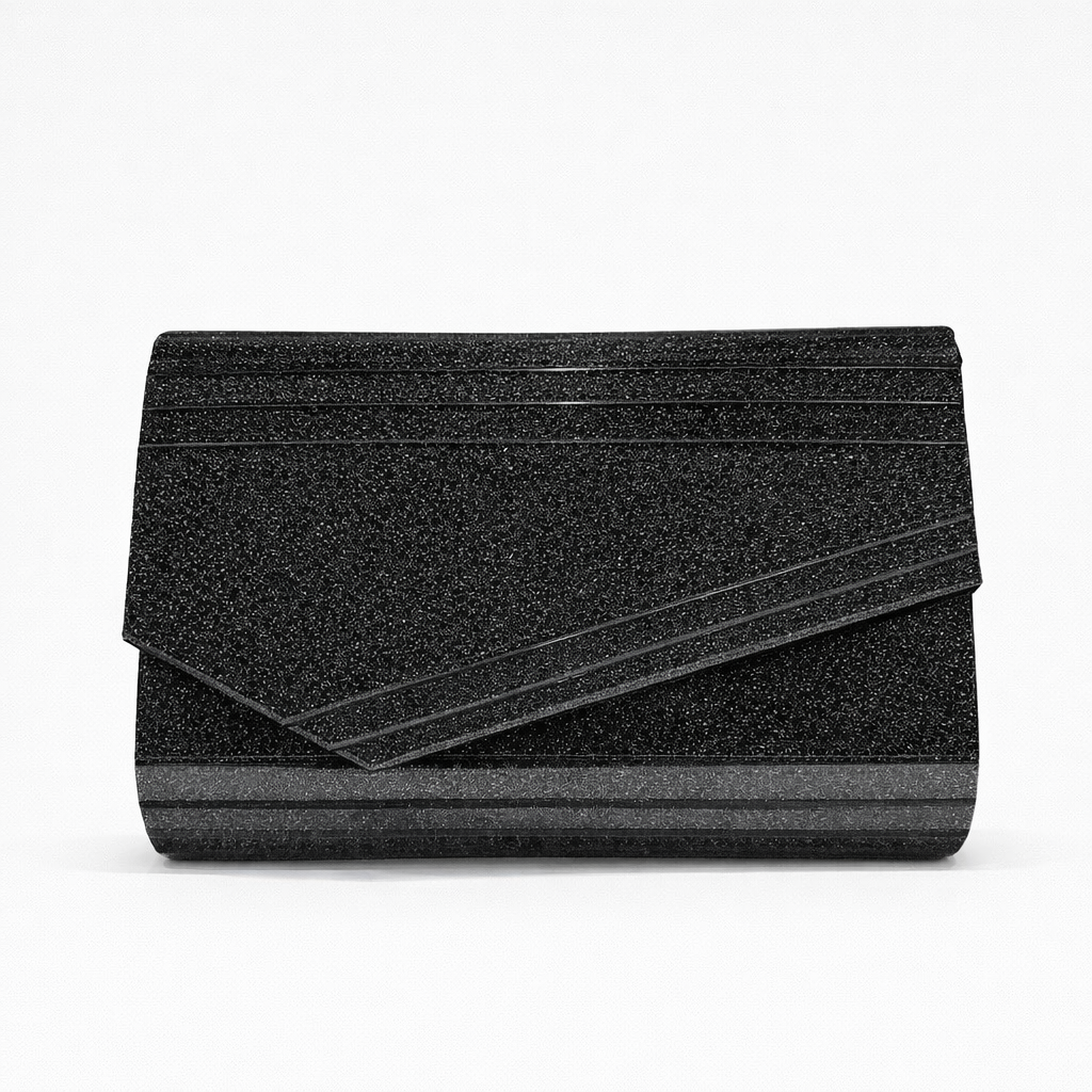 NOTTE Bolso de fiesta nácar negro purpurina