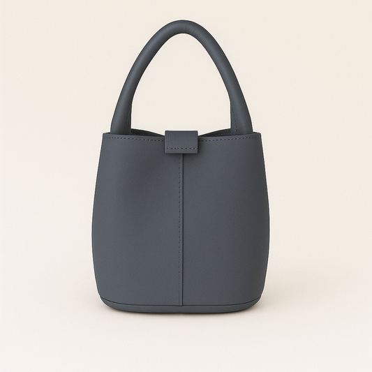 MILÁN Bolso de piel tipo bombonera gris