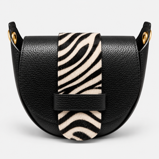 FLORENCIA Bolso de piel combinada con pelo natural cebra