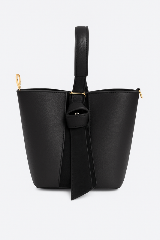 BELLA Bolso de piel doble posición negro