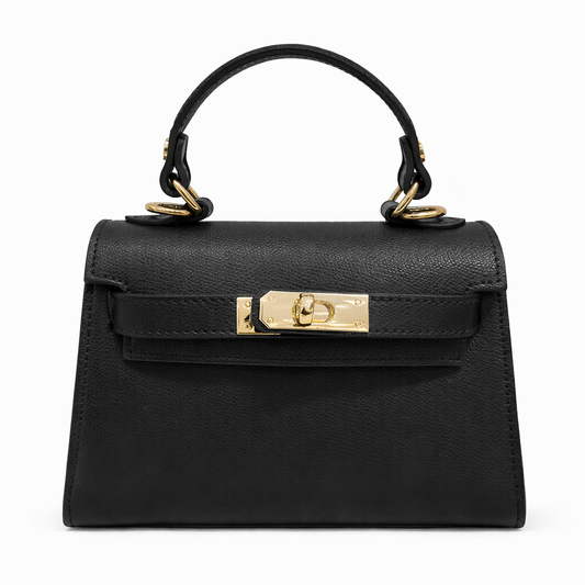 GIULIA Bolso de piel con correa de piel negro