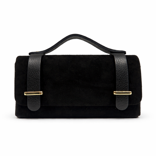 PALERMO Bolso mano con cadena metálica en piel negro