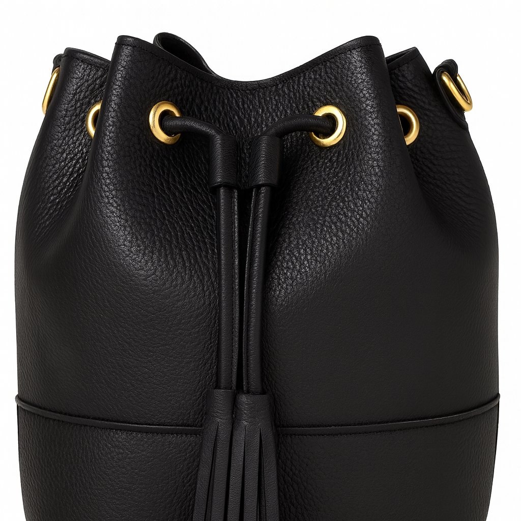 ADRIA Bolso de piel tipo bombonera negro