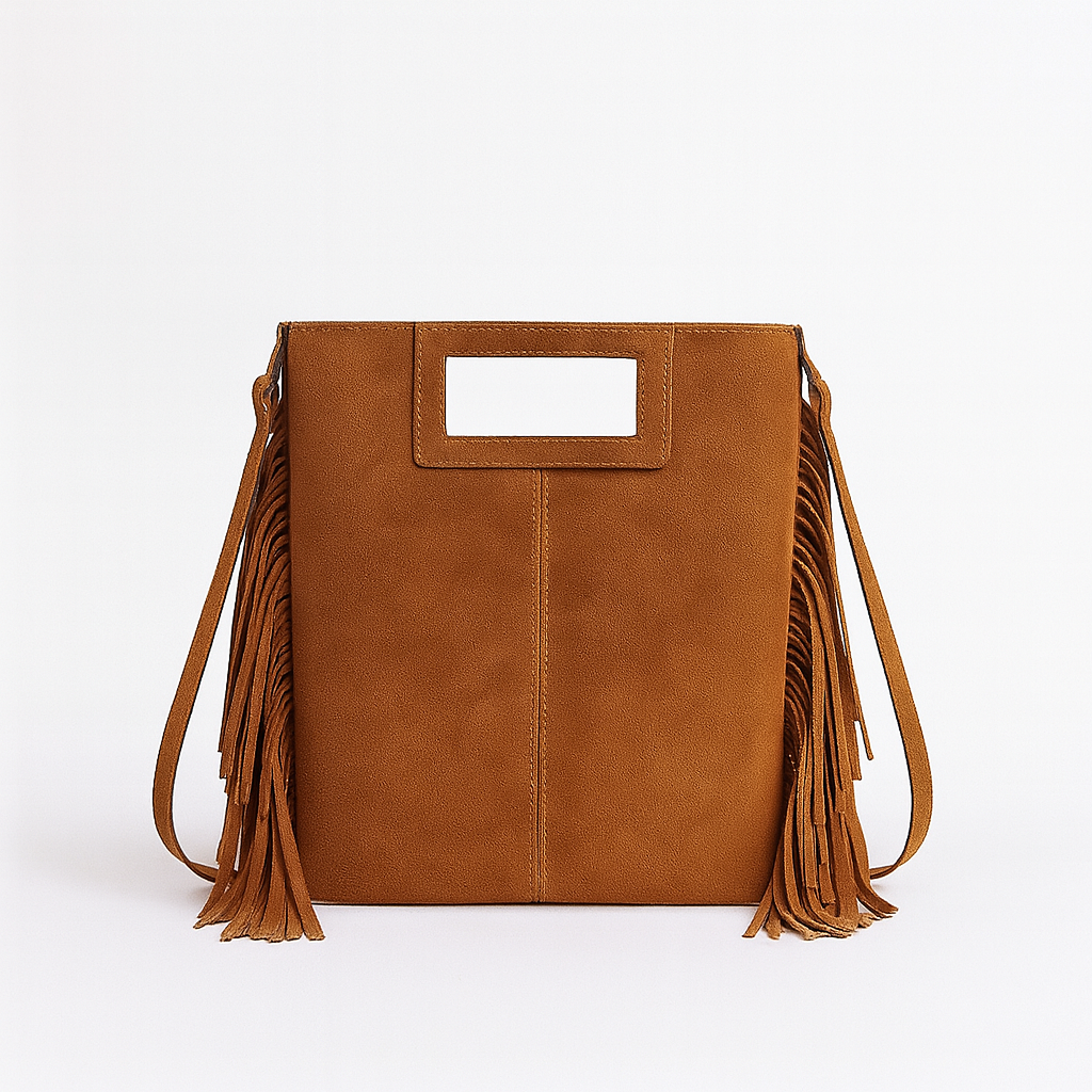LUCCA Bolso de piel con flecos cuero