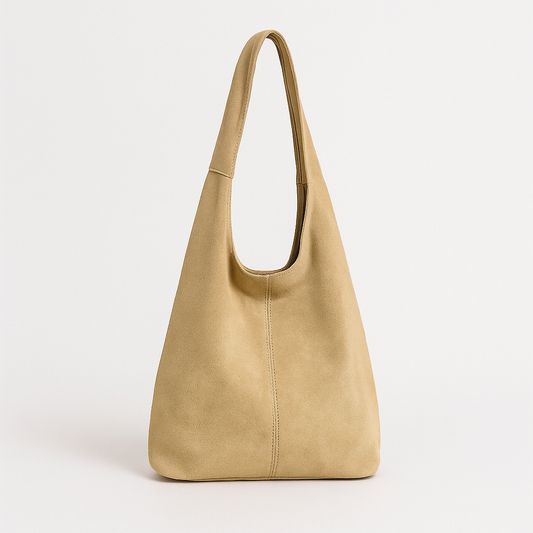 VENNETO Bolso saco de piel beige