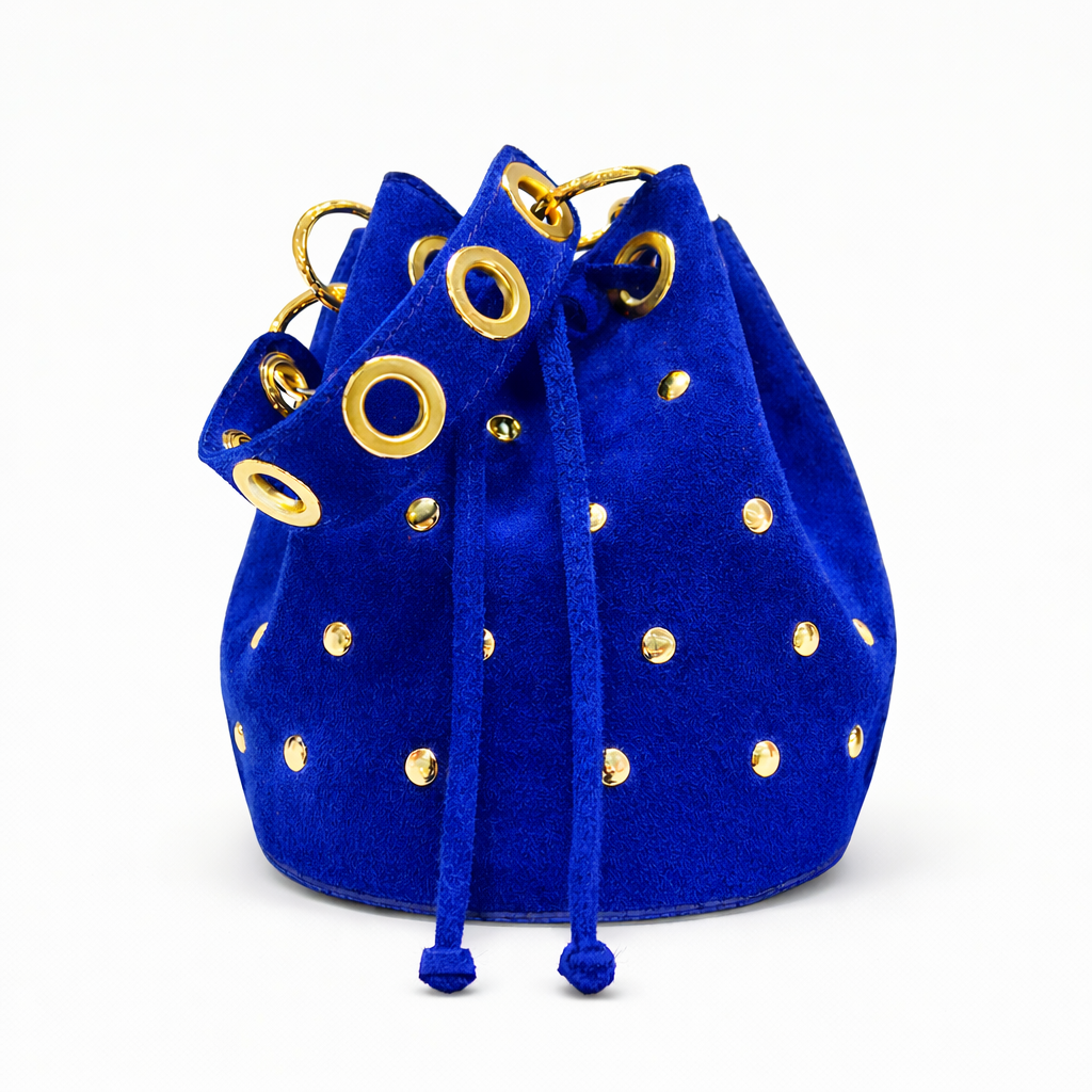 LIETTA Bolso de piel con tachas azul