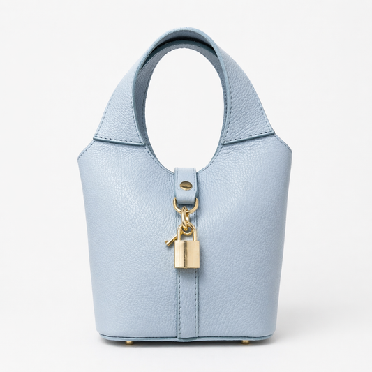 SALMA Bolso de piel azul bebé